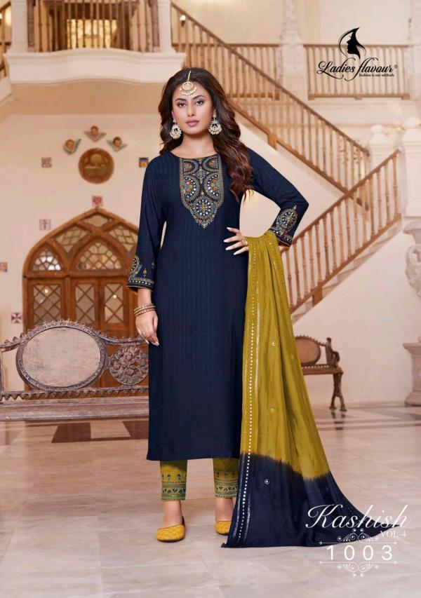 Ladies Flavour Kashish Vol 4 Fancy Kurti With Bottom Dupatta Collection